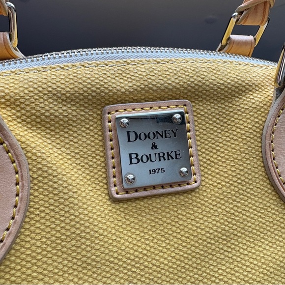 Dooney & Bourke Dillen Double Pocket Satchel Yellow Canvas - Picture 7 of 16
